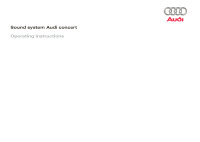 Audi A4 S4 Sound System Concert- Owners Manual 2010 EN